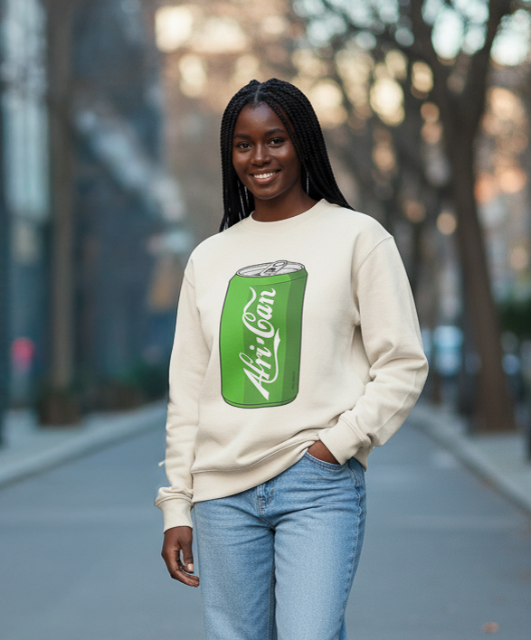 "Afri-Can" (Soda) Organic Cotton Sweatshirt Off-White