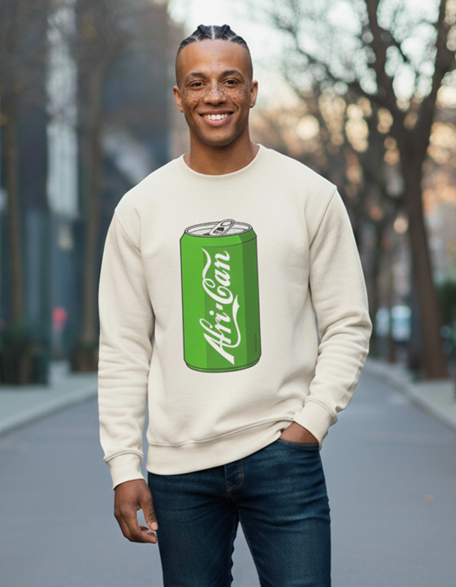 "Afri-Can" (Soda) Organic Cotton Sweatshirt Off-White