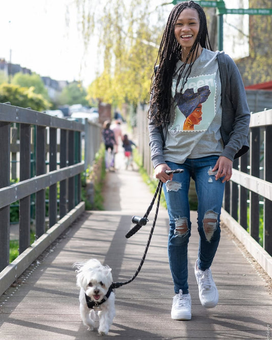 Queen Organic Cotton T-Shirt - Mint/Grey