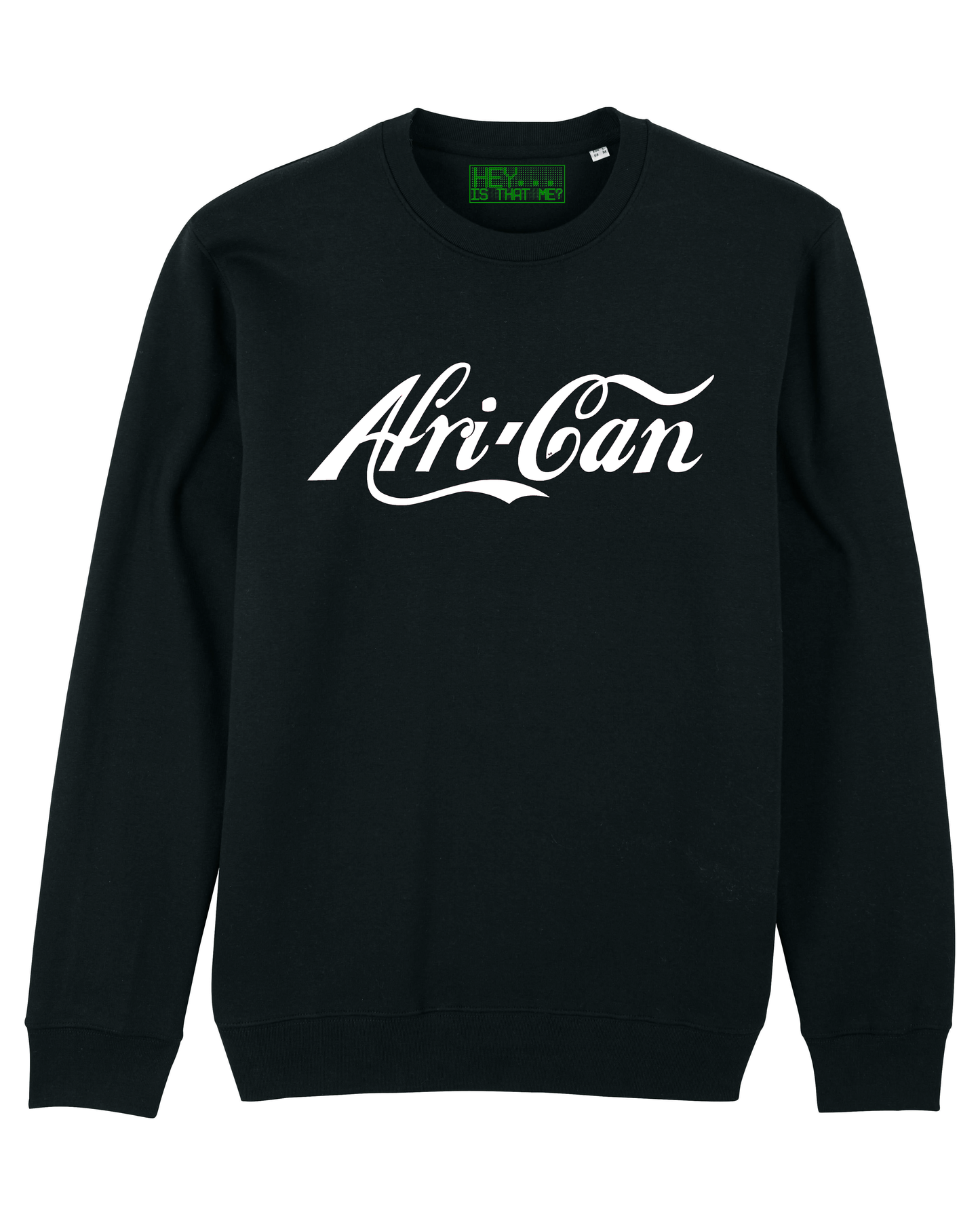 African slogan sweater with white font (screen printed)
