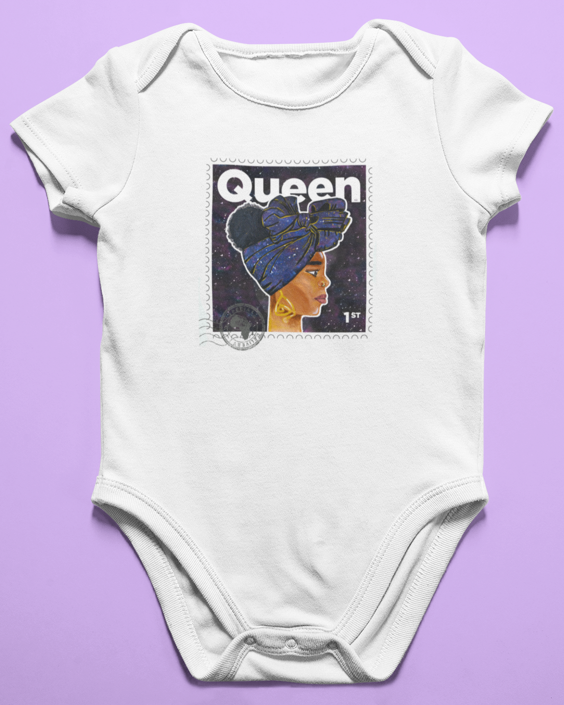Queen Baby Bodysuit - White / Galaxy
