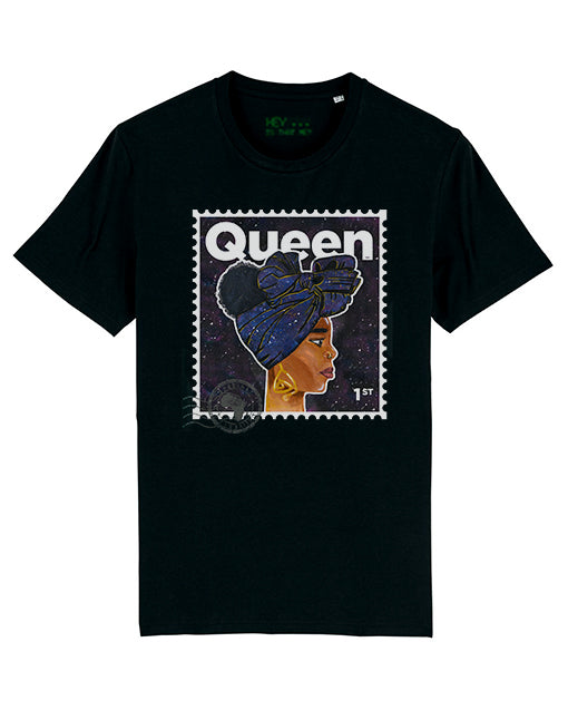 "Queen" Organic Cotton T-Shirt - Galaxy Black