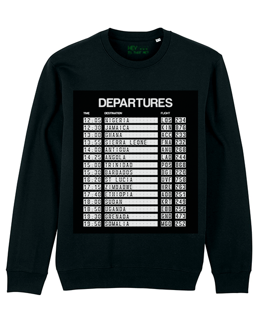 "Departures - 15 Nations" Black Organic Cotton Sweatshirt