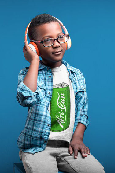 "Afri-Can (Soda) Junior" Organic Cotton T-Shirt -Sky Blue