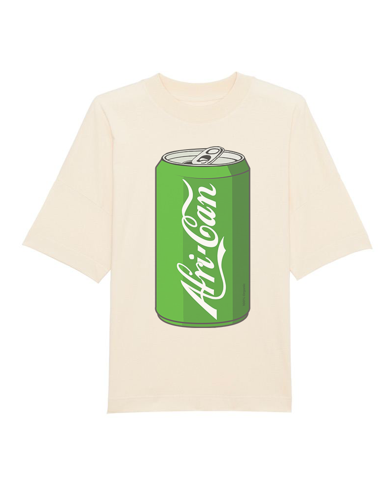 "Afri-Can" (Soda) Organic Cotton Oversized T-Shirt - Off-white