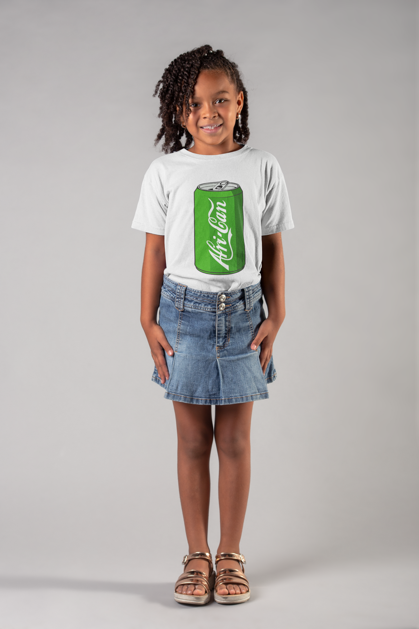 "Afri-Can (Soda) Junior" Organic Cotton T-Shirt - White
