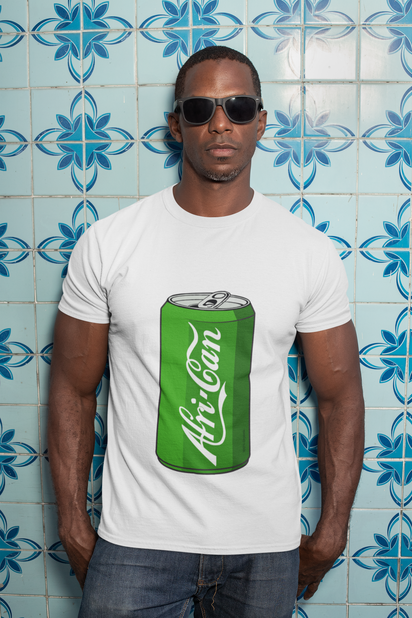 "Afri-Can" (Soda) Organic Cotton T-Shirt - White