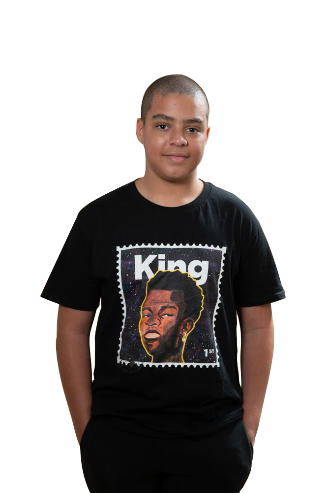 "King Junior" Organic Cotton T-Shirt - Black
