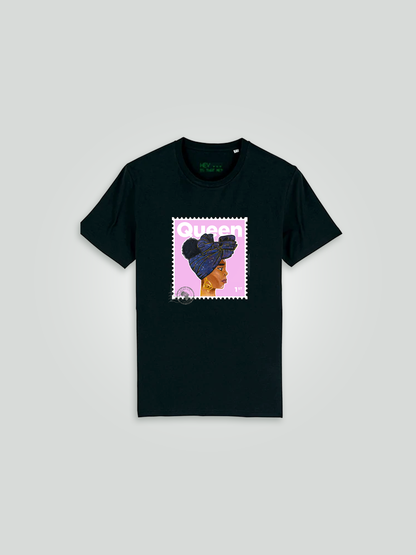 "Queen" T-Shirt - Baby Pink/Black