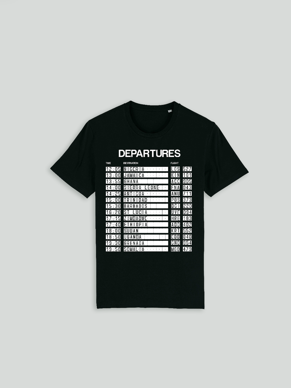 "Departures - 15 Nations" T-Shirt - Black