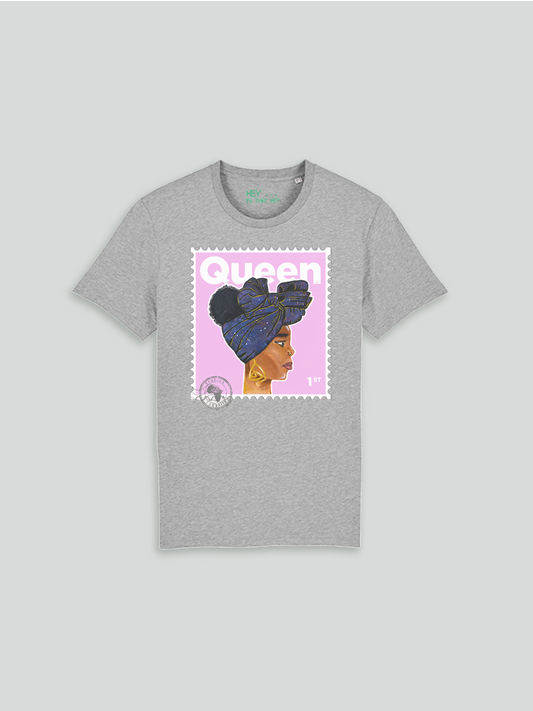 Queen T-Shirt - Baby Pink/Grey
