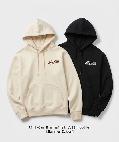 Afri-Can Minimalist Hoodie off-white/ brown + Black/white