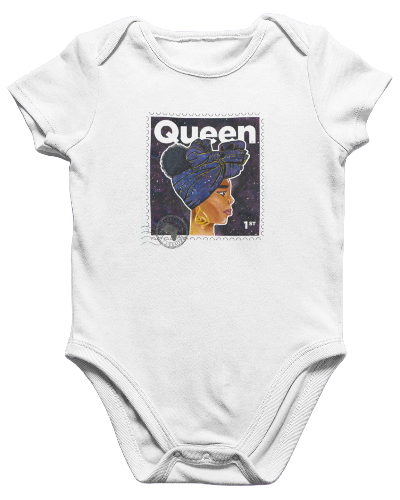 Queen Baby Bodysuit - White / Galaxy