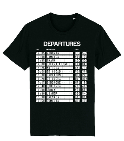 "Departures - 15 Nations" Organic Cotton T-Shirt - Black