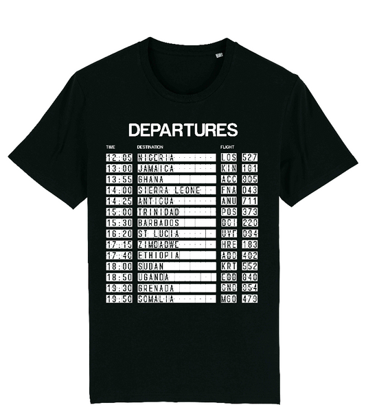 "Departures - 15 Nations" Organic Cotton T-Shirt - Black