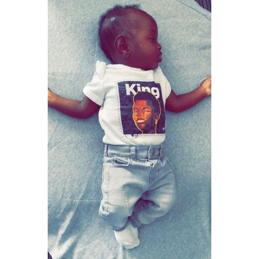 King Baby Bodysuit White / Galaxy