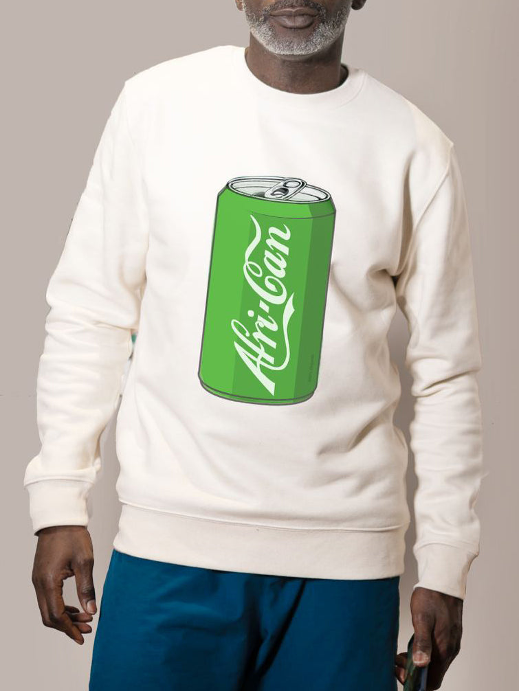 "Afri-Can" (Soda) Organic Cotton Sweatshirt Off-White