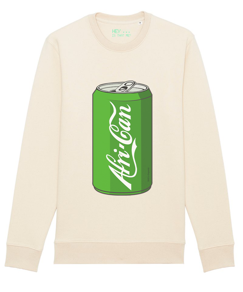 "Afri-Can" (Soda) Organic Cotton Sweatshirt Off-White