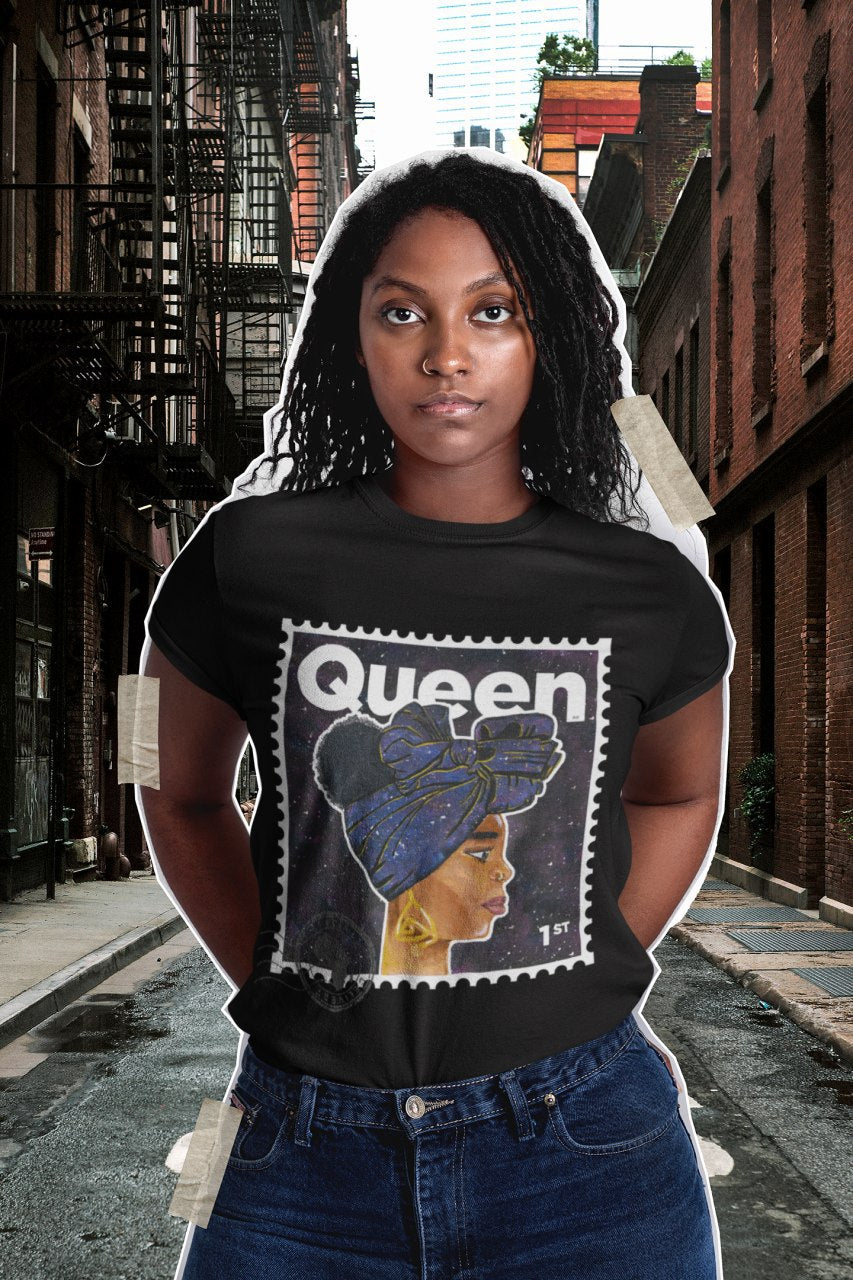 "Queen" Organic Cotton T-Shirt - Galaxy Black