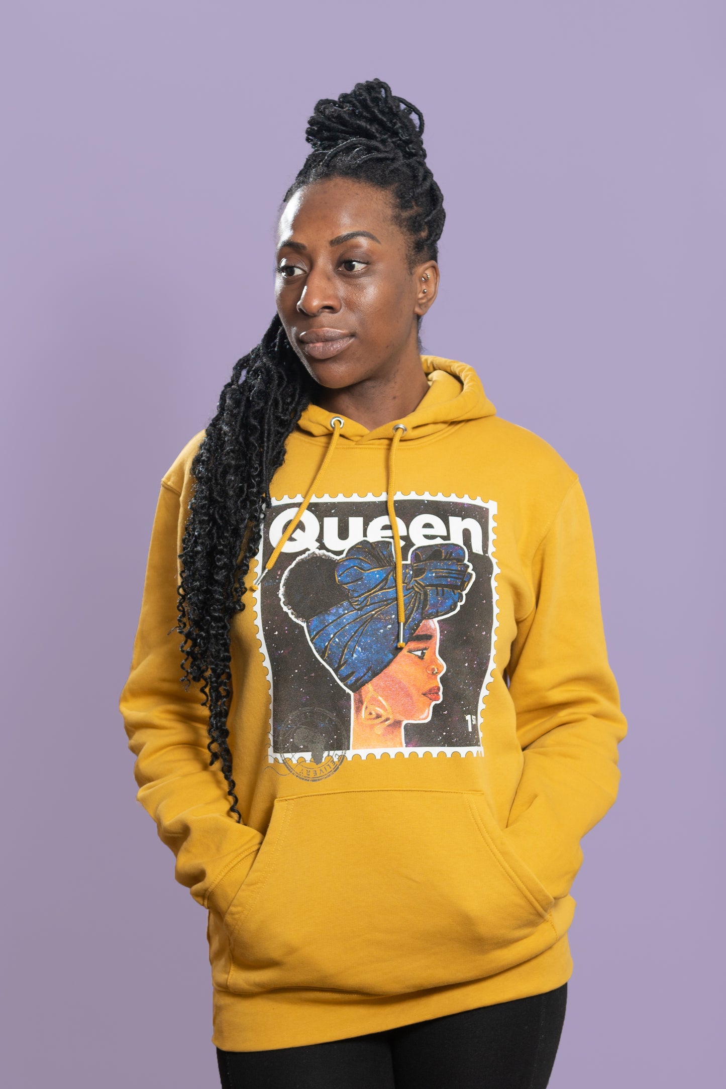 "Queen" Organic Cotton Hoodie - Mustard
