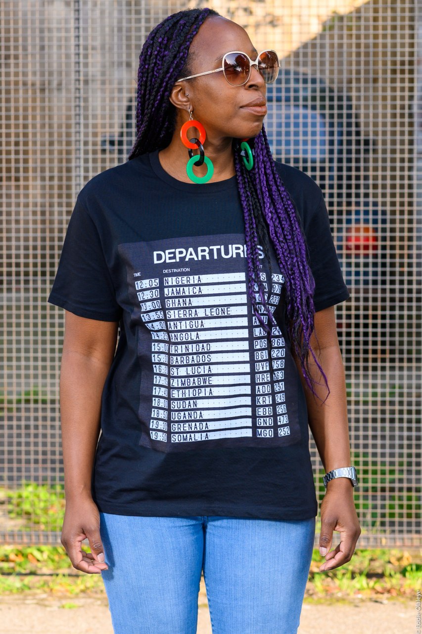 "Departures - 15 Nations" Organic Cotton T-Shirt - Black