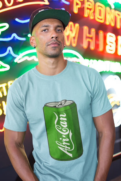 "Afri-Can" (Soda) Organic Cotton T-Shirt - Sky Blue