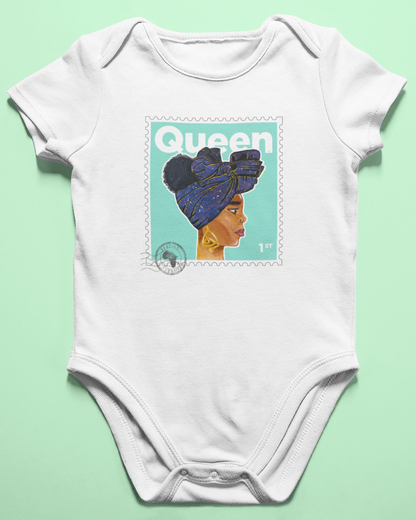 Queen Baby  Bodysuit - White / Mint