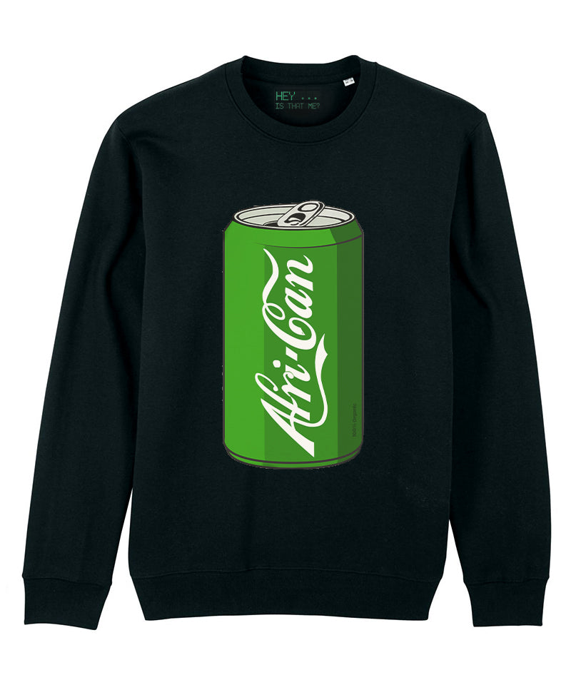 Black "Afri-Can (Soda)" Organic Cotton Sweatshirt