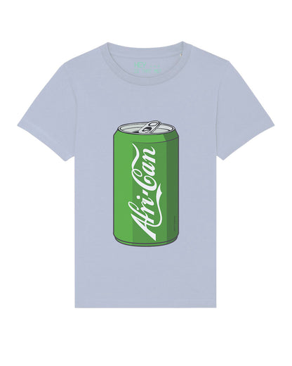 children's short sleeve African T-shirt in sky blue (soda can)