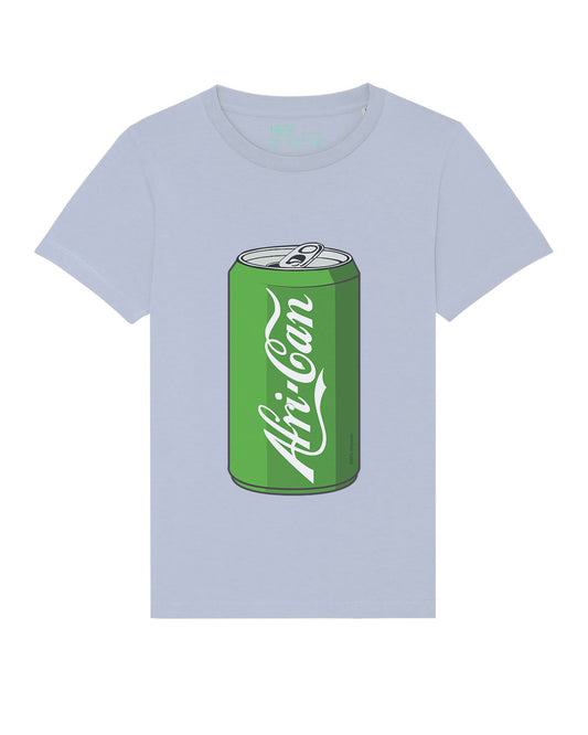 children's short sleeve African T-shirt in sky blue (soda can)