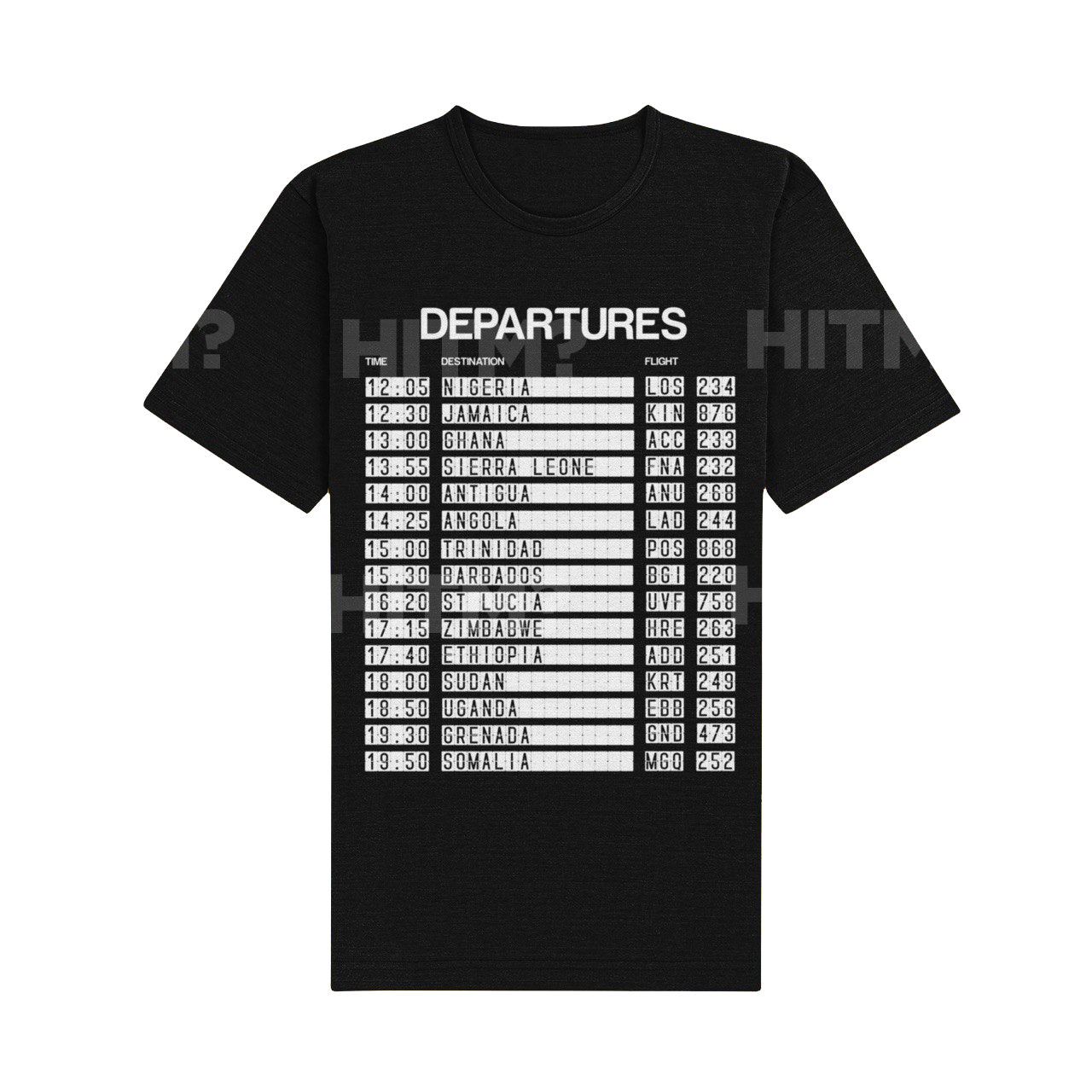 "Departures - 15 Nations" Black Organic Cotton T-Shirt - M