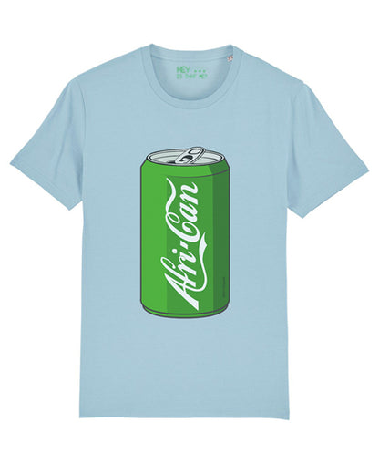 "Afri-Can" (Soda) Organic Cotton T-Shirt - Sky Blue