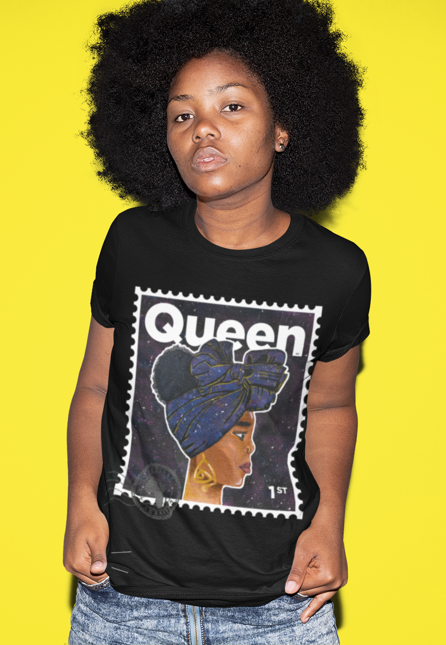 "Queen" Organic Cotton T-Shirt - Galaxy Black