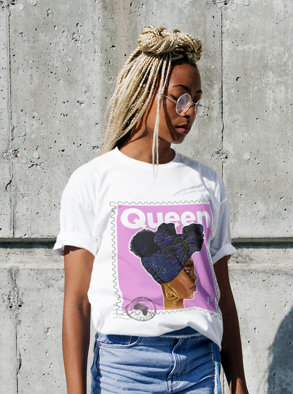 Queen T-Shirt -White / Baby Pink
