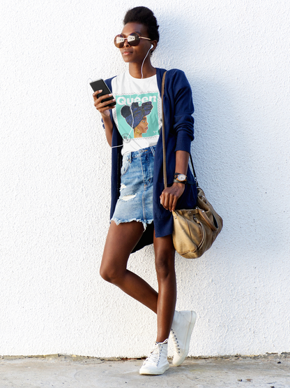 Queen T-Shirt - White / Mint