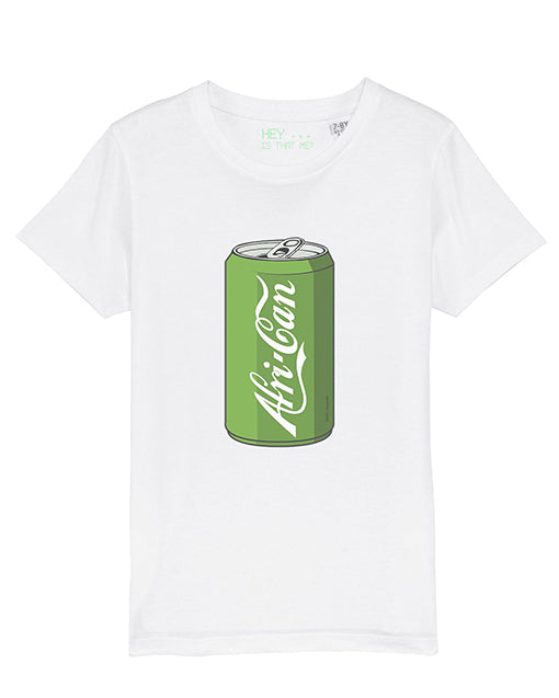 children's short sleeve African T-shirt in white (soda can)