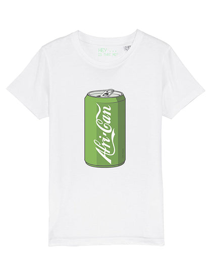 children's short sleeve African T-shirt in white (soda can)